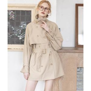 トレンチコート コート 「オケージョン/通勤」ウエストベルトミドル丈トレンチジャケット レディース