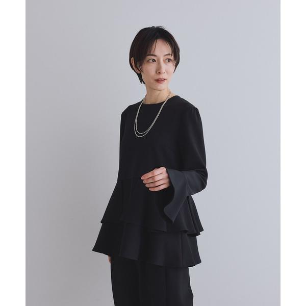 ブラウス シャツ ペプラムフリルブラウス レディース