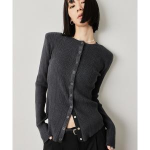 カーディガン パワーショルダースナップボタンニッ...の商品画像