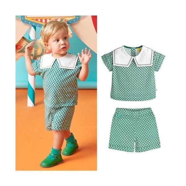 「moimoln」 「KIDS」セットアップ 80cm グリーン キッズ