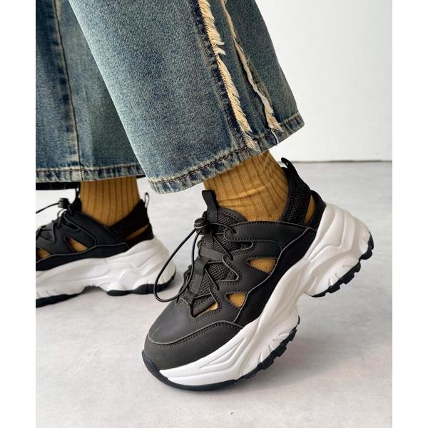 「Java」 シューズ LARGE ブラック×ホワイト レディース