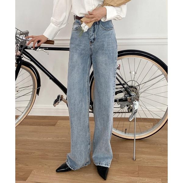 「by muni:r」 デニムパンツ MEDIUM ブルー レディース