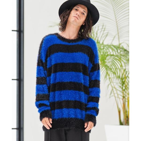 「CAMBIO」 長袖ニット M ブルー メンズ