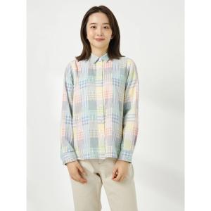ブラウス シャツ Wガーセパッチワークチェックシャツ レディース