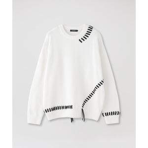 セーター ニット ポイントスレッドプルオーバー メンズ レディース