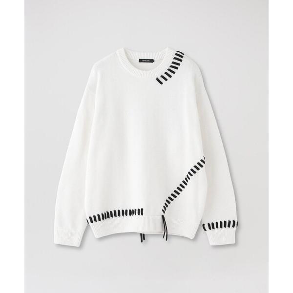 セーター ニット ポイントスレッドプルオーバー メンズ レディース