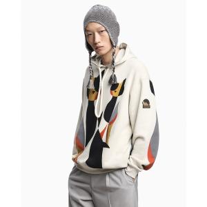 トレーナー スウェット 「エンポリオ アルマーニ」Apres フード付きスウェットシャツ ジャージー キャットモチーフ メンズ