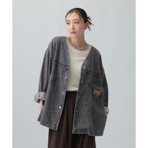 ブラウス シャツ ノーカラーデニムシャツ　629900 レディース