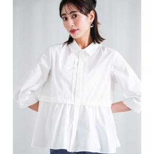 ブラウス シャツ フレアペプラム シャツ レディース
