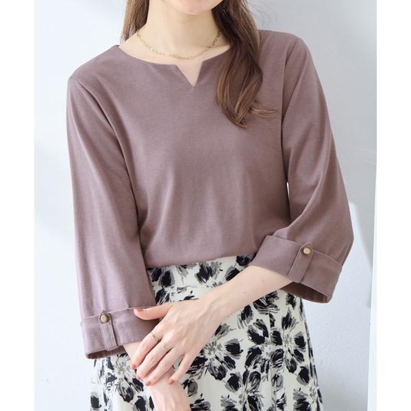 tシャツ 袖口金ボタンデザインＴシャツ レディース