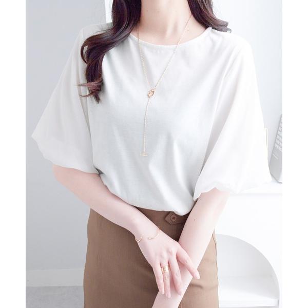 tシャツ 袖異素材バルーンＴシャツ レディース