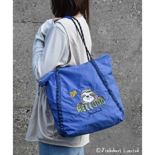 トートバッグ ジムボバートロープ刺繍クシャっとトート レディース