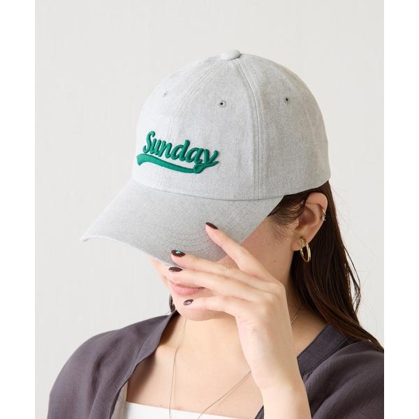 キャップ 帽子 PAPILLONNER/Sunday刺繍入りキャップ レディース