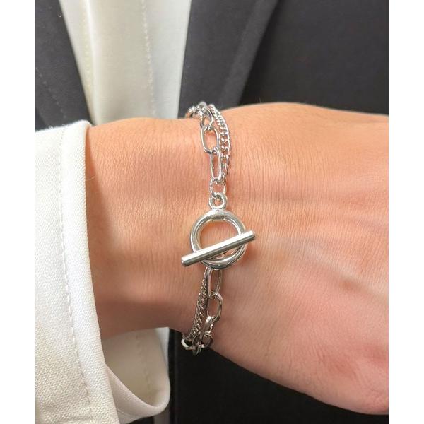 ブレスレット 2連チェーン マンテル ブレスレット メンズ レディース