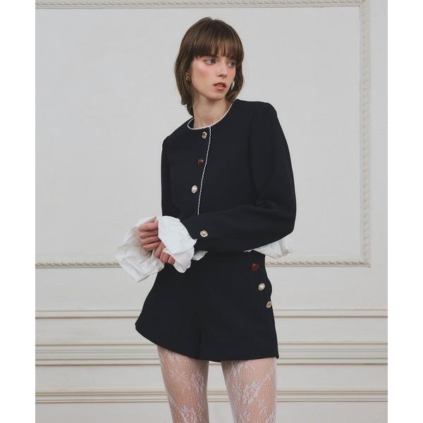 パンツ 「PRE ORDER」ハートビジューボタンショートパンツ レディース