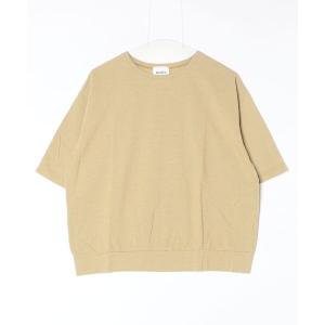 tシャツ 変形タック5分袖クルーネックプルオーバー レディース