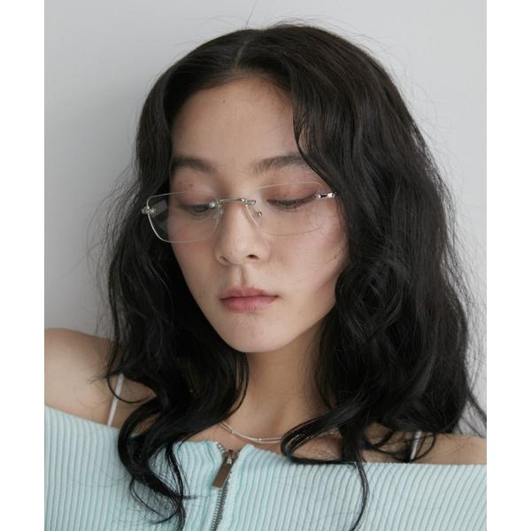 伊達メガネ メガネ 眼鏡 リムレスメガネ レディース