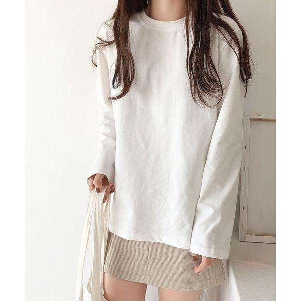 tシャツ オーバーサイズシンプルロンT/レイヤード/インナー レディース