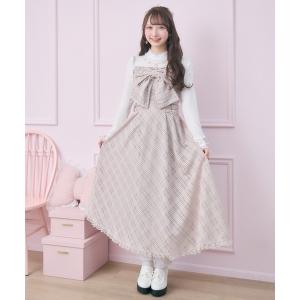 ワンピース ビッグリボン長袖ロングワンピース