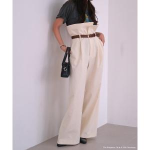 パンツ ペーパーバックウエストベルトパンツ レディース
