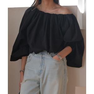 ブラウス シャツ オフショルダーボリュームブラウス レディース