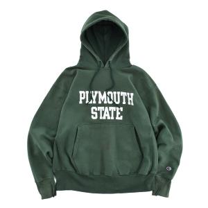 パーカー 「USED」90’s Champion “PLYMOUTH STATE” リバースウィーブ フーディ メンズ レディース