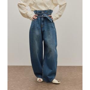 ジーンズ デニム デニムパンツ 「サステナブル」ロングタブベルトバレルデニム レディース