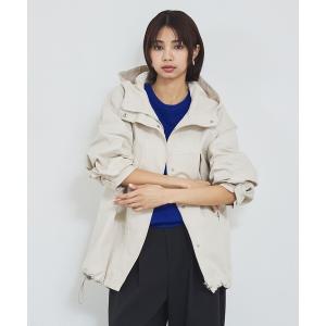 ミドル丈フーデッドブルゾン レディース