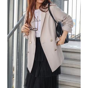 コート アウター 金ボタンＷジャケット レディース