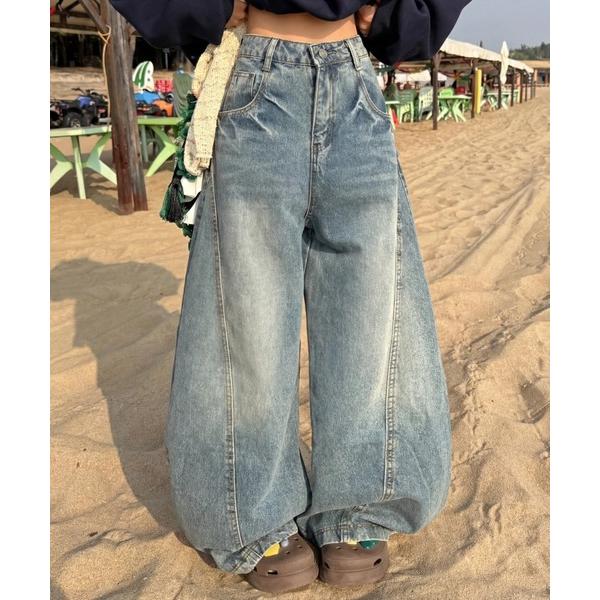 ジーンズ デニム デニムパンツ カーブワイドデニムパンツ/ユニセックス レディース メンズ