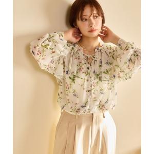ブラウス シャツ 楊柳ボタニカルブラウス 659272 レディース