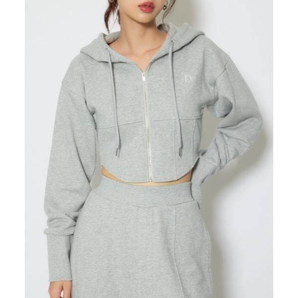 トレーナー スウェット 「セットアップ対応」ビスチェディティールフードスウェット　春服 レディース