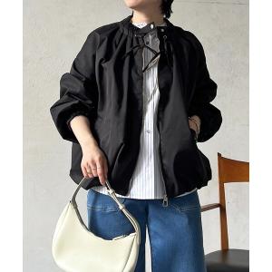 ブルゾン アウター ギャザーネックブルゾン レディース