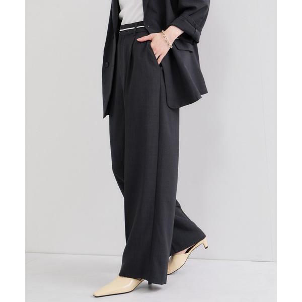 スラックス パンツ リネンライクストレートパンツ/S.Mサイズ展開/セットアップ対応 レディース