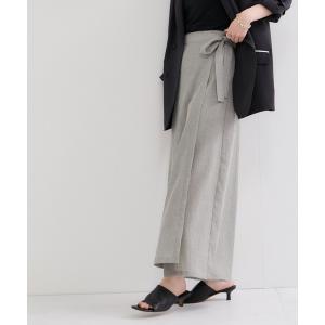 ワイドパンツ パンツ 楊柳ラップリボンパンツ レディース