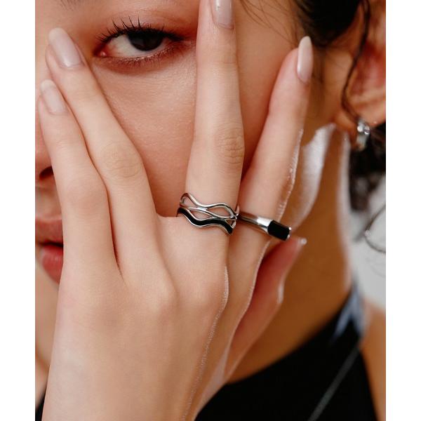 指輪 リング 「novice」Ripple Open Ring「Stainless」 レディース