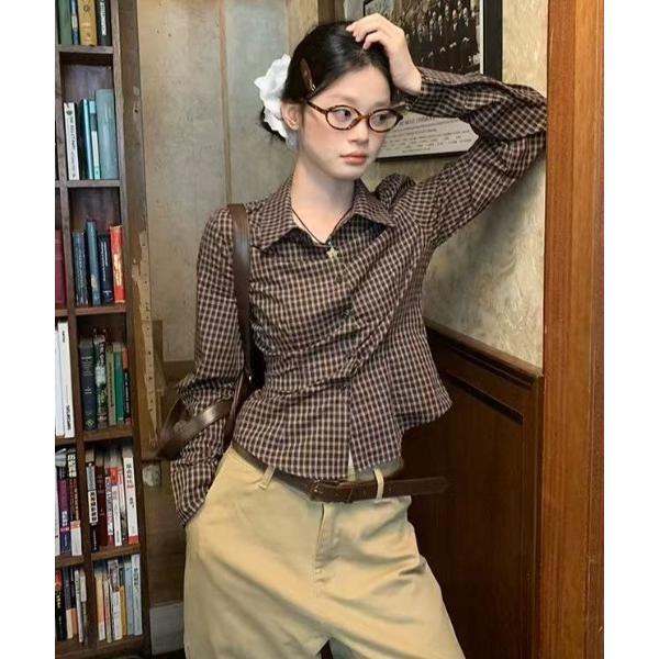 ブラウス シャツ 26ss 可愛いチェックブラウス レディース