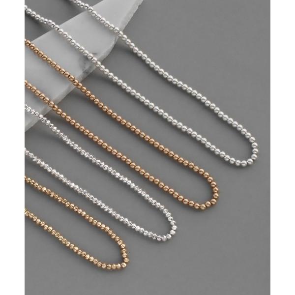 ネックレス 選べる丸形・角型　マット調ロングネックレス レディース