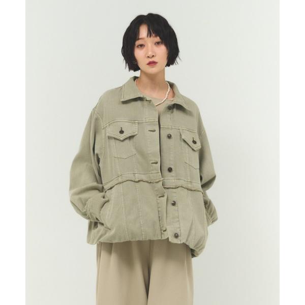 ジャケット テーラードジャケット バルーンシルエットデニムブルゾン / ヒップカバー 春アウター レ...