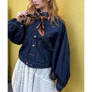 カーディガン スカーフSET オーバーウイングデニムジャケット レディース