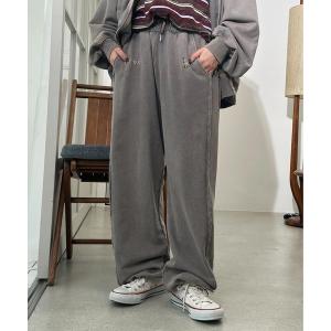 スウェットパンツ ジャージ 「m:rex」ミニ恐竜刺しゅうスウェットパンツ レディース