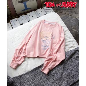 tシャツ 「TOM AND JERRY」ショート丈刺繍プルオーバー レディース メンズ