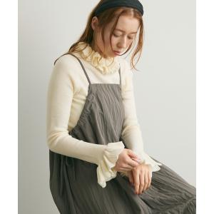 ニット セーター フリルカラーニットトップス レディース