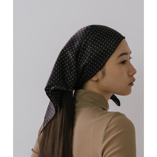 スカーフ バンダナ サテンドットスカーフ レディース