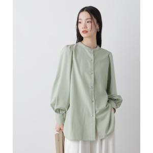 ブラウス シャツ マシンウォッシャブルイージーケア　ギャザースリーブブラウス レディース