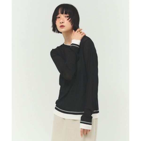 tシャツ パワーネットバイカラープルオーバー / シアートップス 配色 レディース