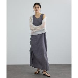 ワンピース リネンドロストノースリーブワンピース...の商品画像