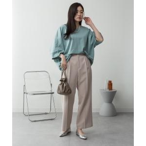 tシャツ M-5L Vネック7分袖ドルマンカットソー レディース