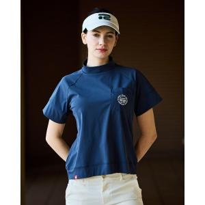 uvカット ポロシャツ ポロ 「Rosasen/GOLF」 超撥水バックロゴ半袖モックネック レディース