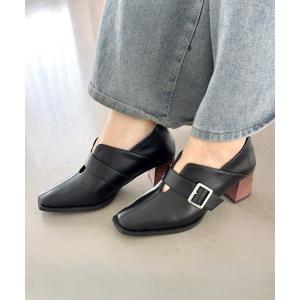 ローファー ミュール ウッド ヒール ベルト パンプス /61113 レディース｜ZOZOTOWN Yahoo!店